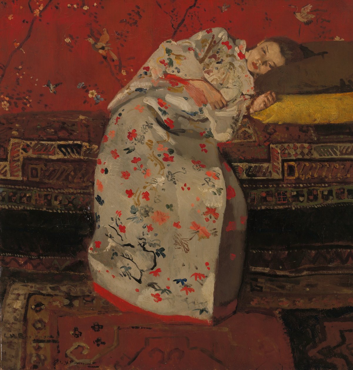 Hollandsk: Meisje in witte kimono Pige i hvid kimono af George Hendrik Breitner