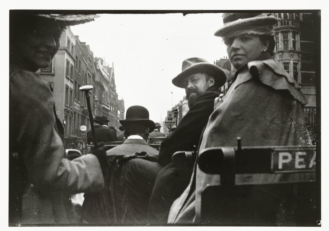 George Breitner og Marius Bauer i en vogn i London af George Hendrik Breitner