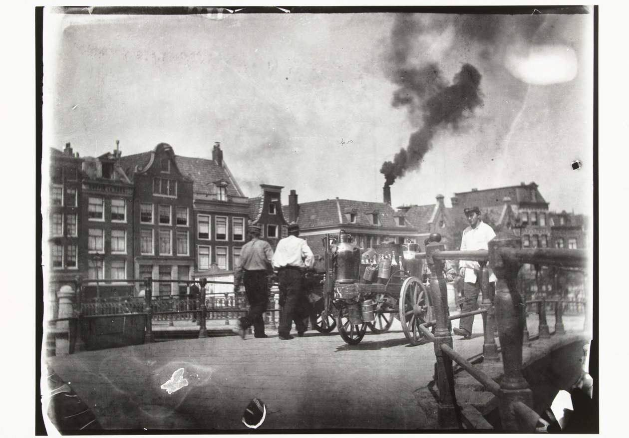 Udsigt over Prinsengracht ved broen over Leidsegracht i Amsterdam af George Hendrik Breitner