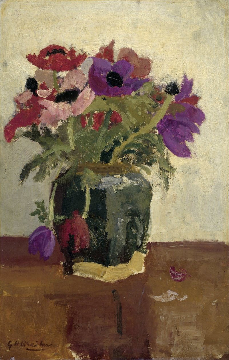 Ingefærpotte med anemoner af George Hendrik Breitner