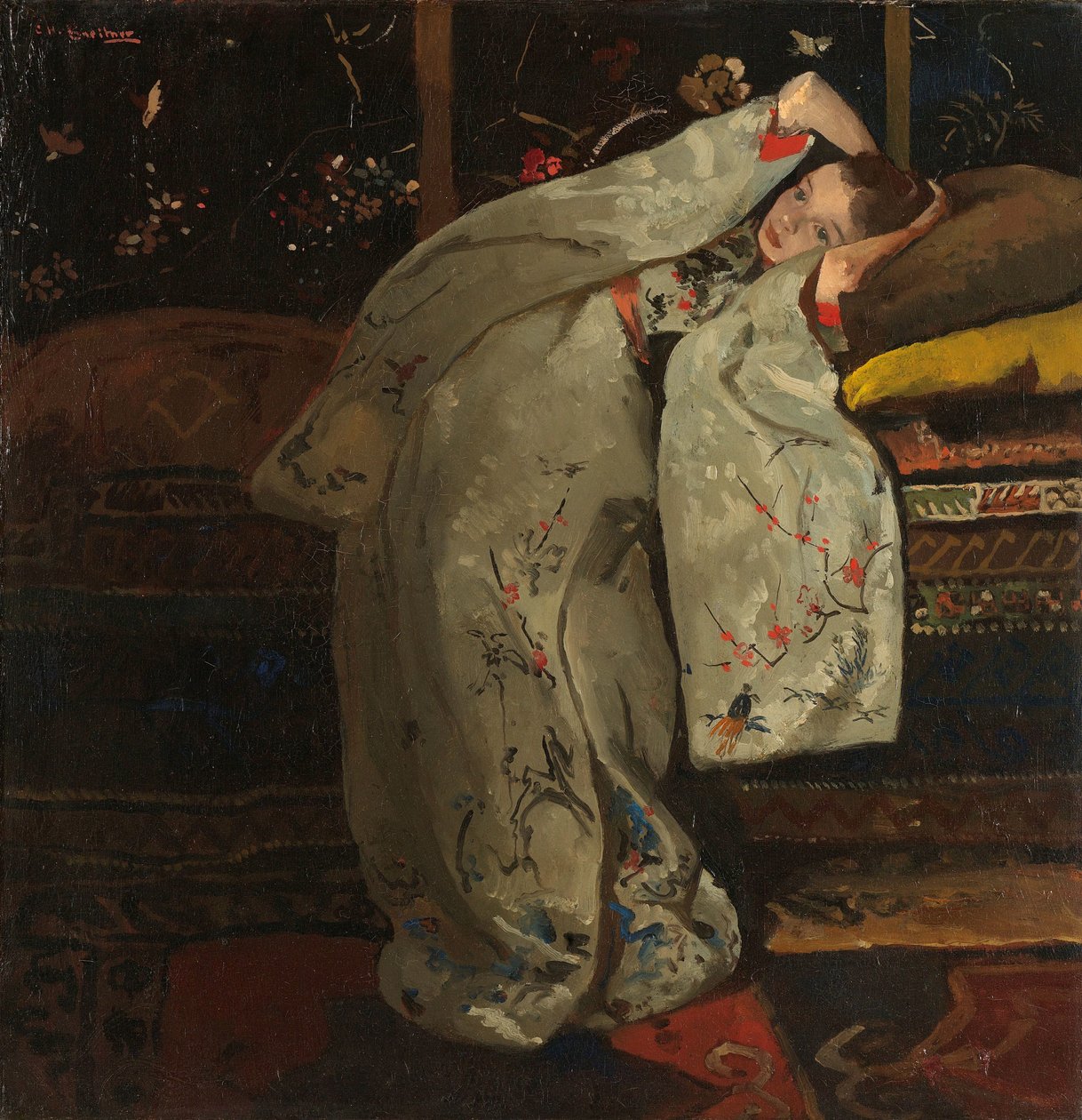 Pige i en hvid kimono af George Hendrik Breitner