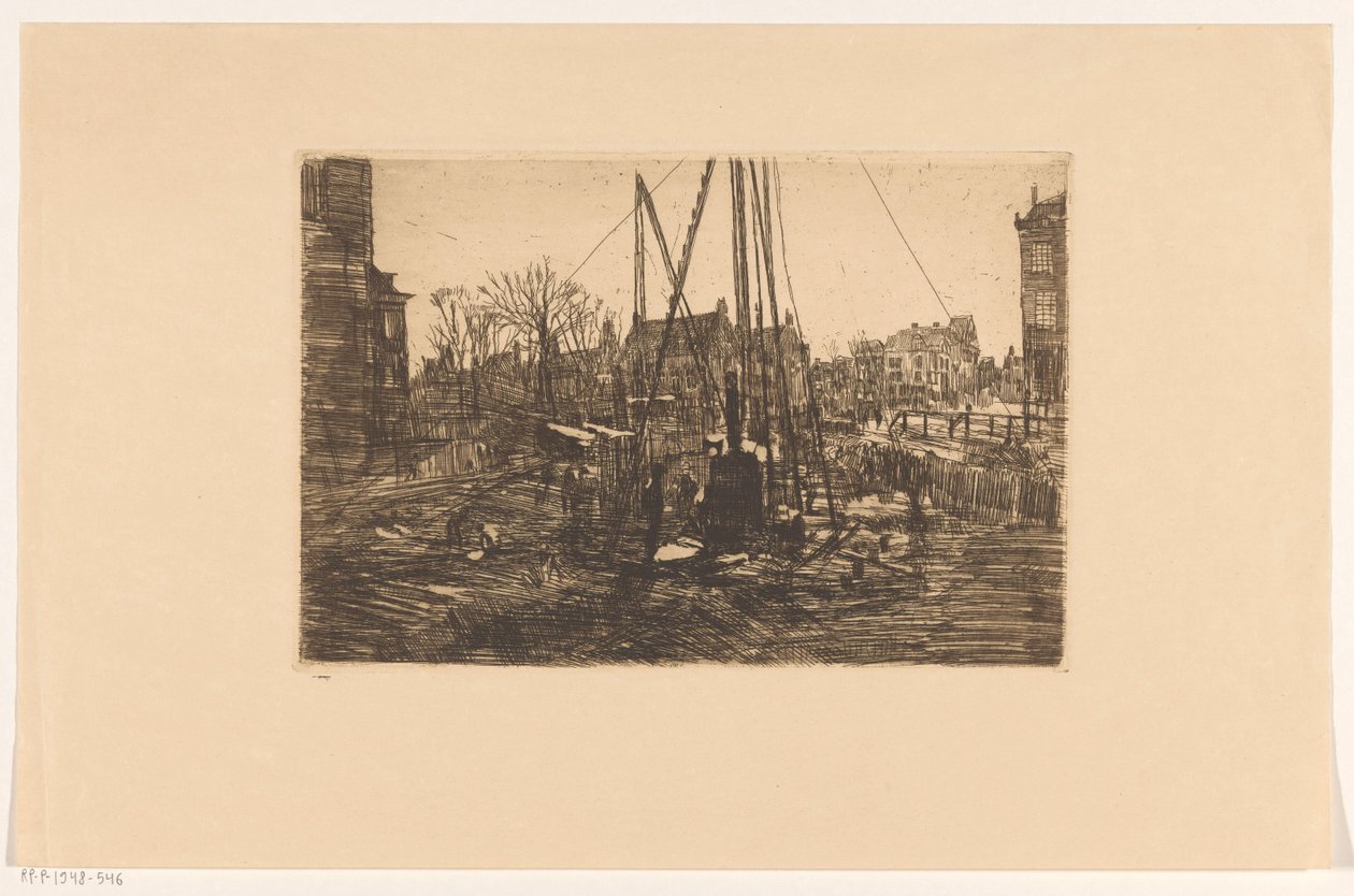 Pælearbejde i Raadhuisstraat i Amsterdam af George Hendrik Breitner