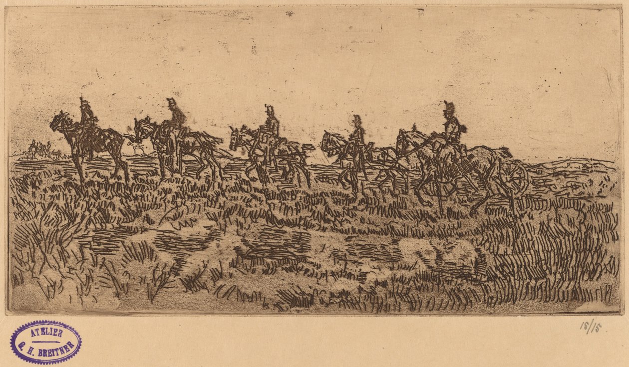 Husarer Ridning Single File af George Hendrik Breitner
