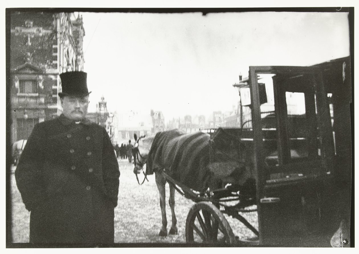 Heste med vogn på Leidseplein i Amsterdam af George Hendrik Breitner
