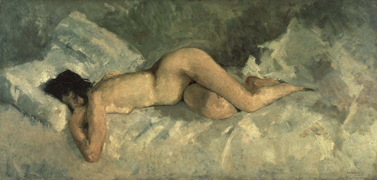 Liggende nøgen, ca 1887 af George Hendrik Breitner