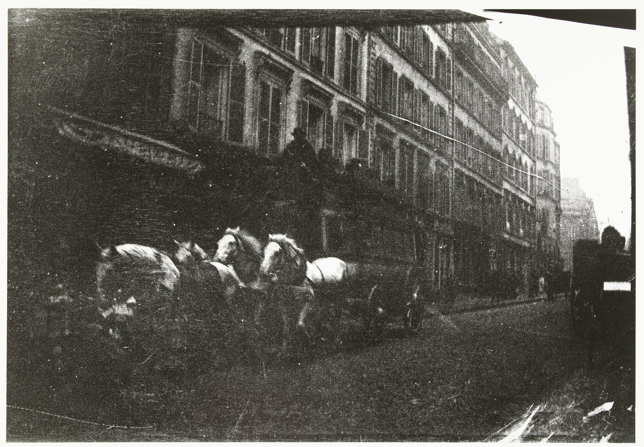 Gadeudsigt med heste og vogn i Paris af George Hendrik Breitner