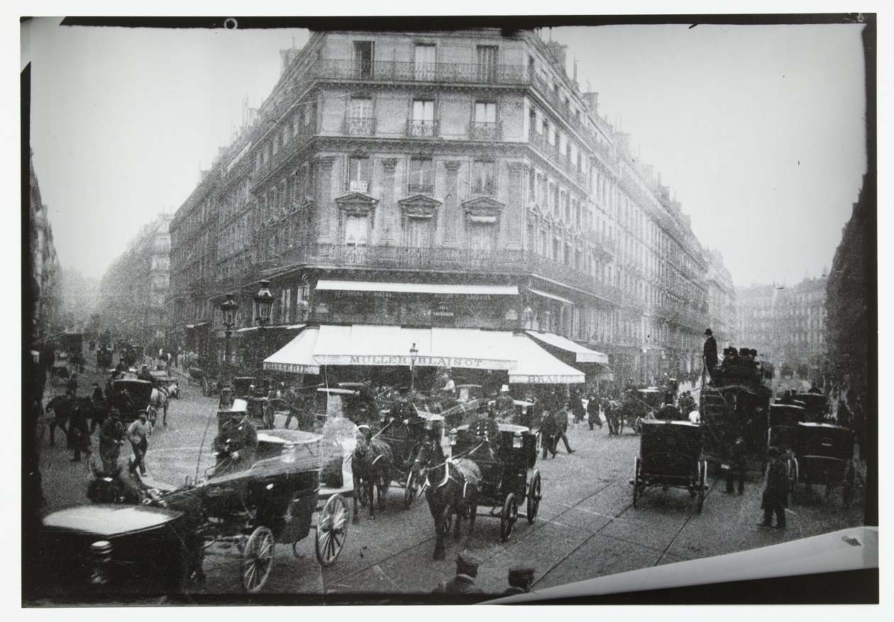 Gadebillede af et travlt kryds i Paris af George Hendrik Breitner