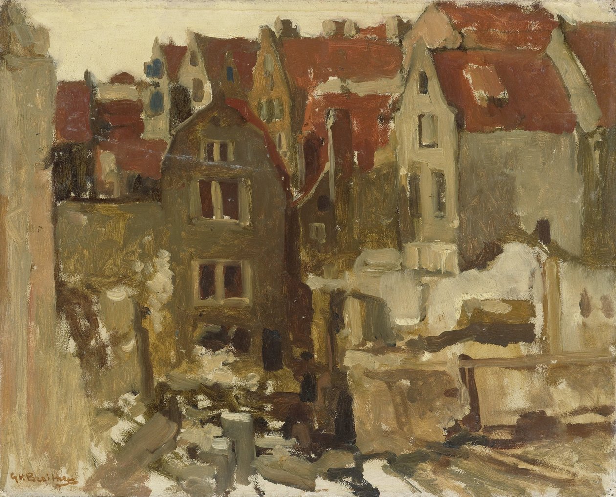 Nedrivningen af ​​Grand Bazar de la Bourse på Nieuwendijk, Amsterdam af George Hendrik Breitner