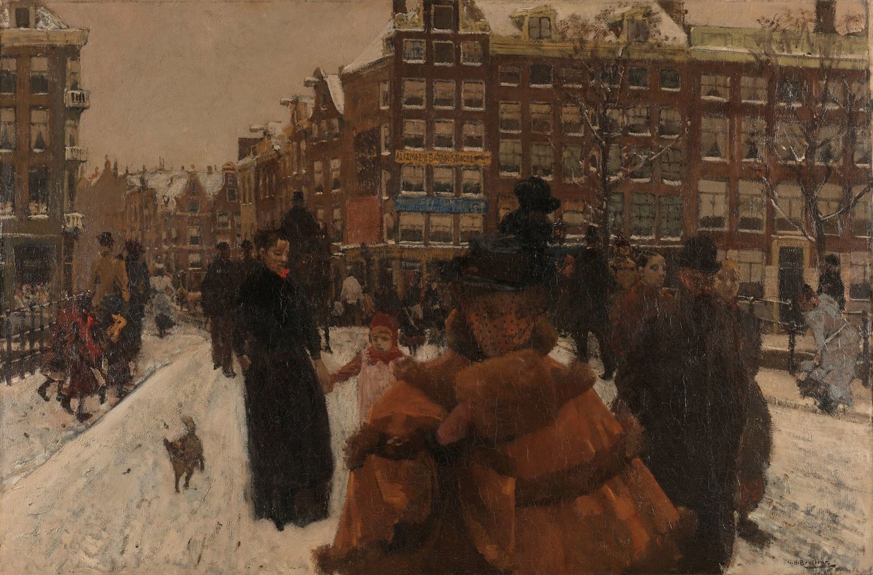 Singel-broen ved Paleisstraat i Amsterdam Broen over Singel ved Paleisstraat, Amsterdam af George Hendrik Breitner