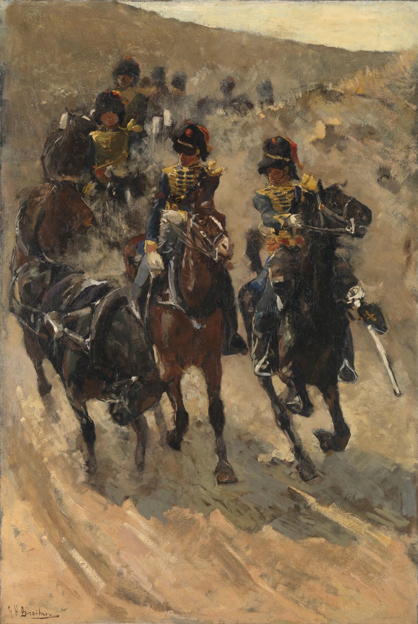 De Gule Ryttere Hesteartilleri af George Hendrik Breitner