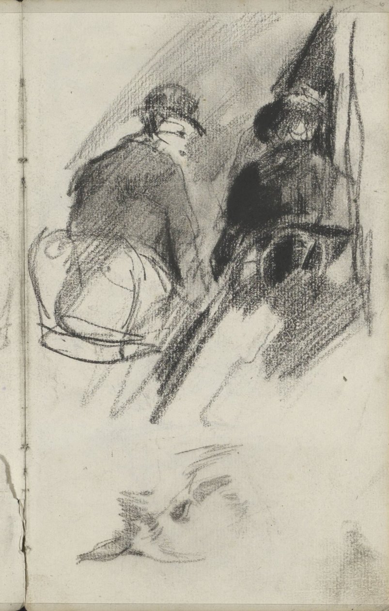 Fuglehoved og to figurstudier af George Hendrik Breitner