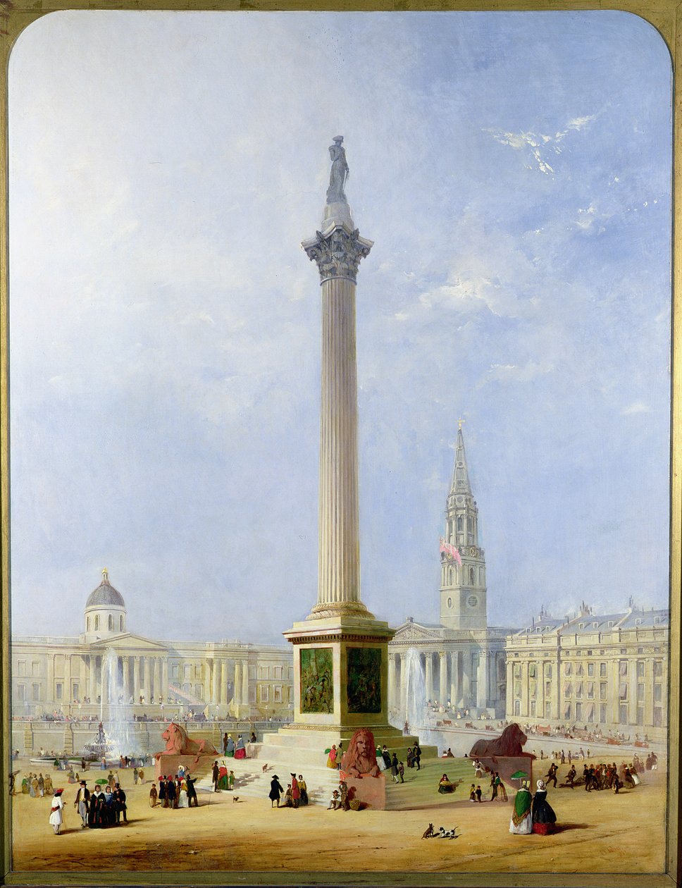 Projekteret udsigt over Trafalgar Square, 1844 af George Henry Andrews