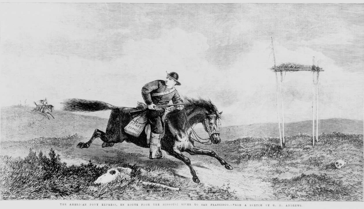 American Pony Express, på vej fra Missouri-floden til San Francisco af George Henry Andrews