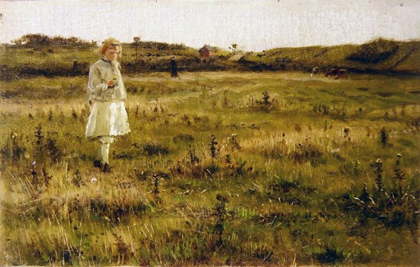 A Summer Meadow (olie på lærred) af George Henry Boughton
