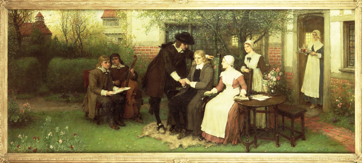 Andrew Marvell (1621-78) på besøg hos sin ven John Milton (1608-74) af George Henry Boughton