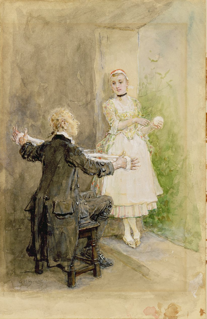 Ichabod Crane og Katrin Van Tassel, ca. 1893 af George Henry Boughton
