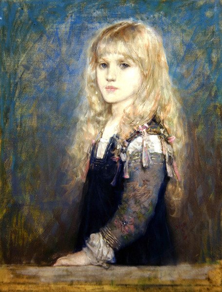 Portræt af Esme Robb (farvet kridt på papir) (se også 350756) af George Henry Boughton