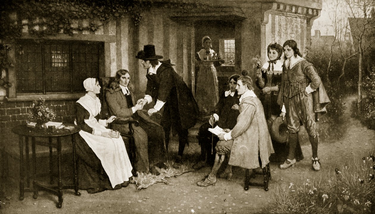 Mødet mellem Milton og Andrew Marvell, illustration fra 