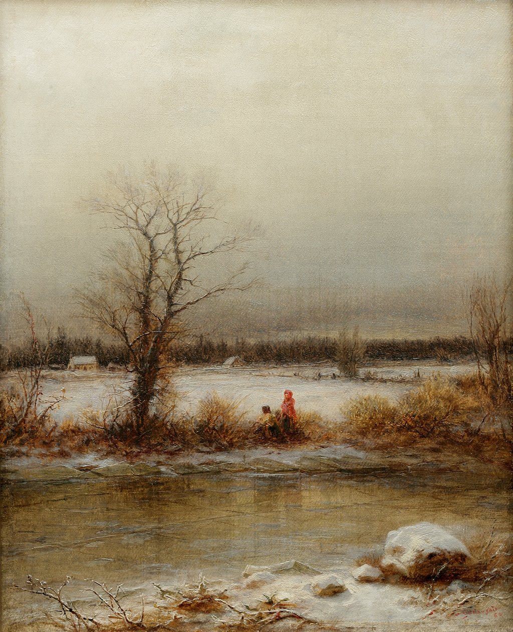 Vinterscene, 1860 af George Henry Boughton