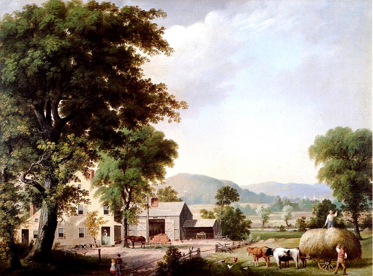Høing på Jones Inn, 1854 af George Henry Durrie