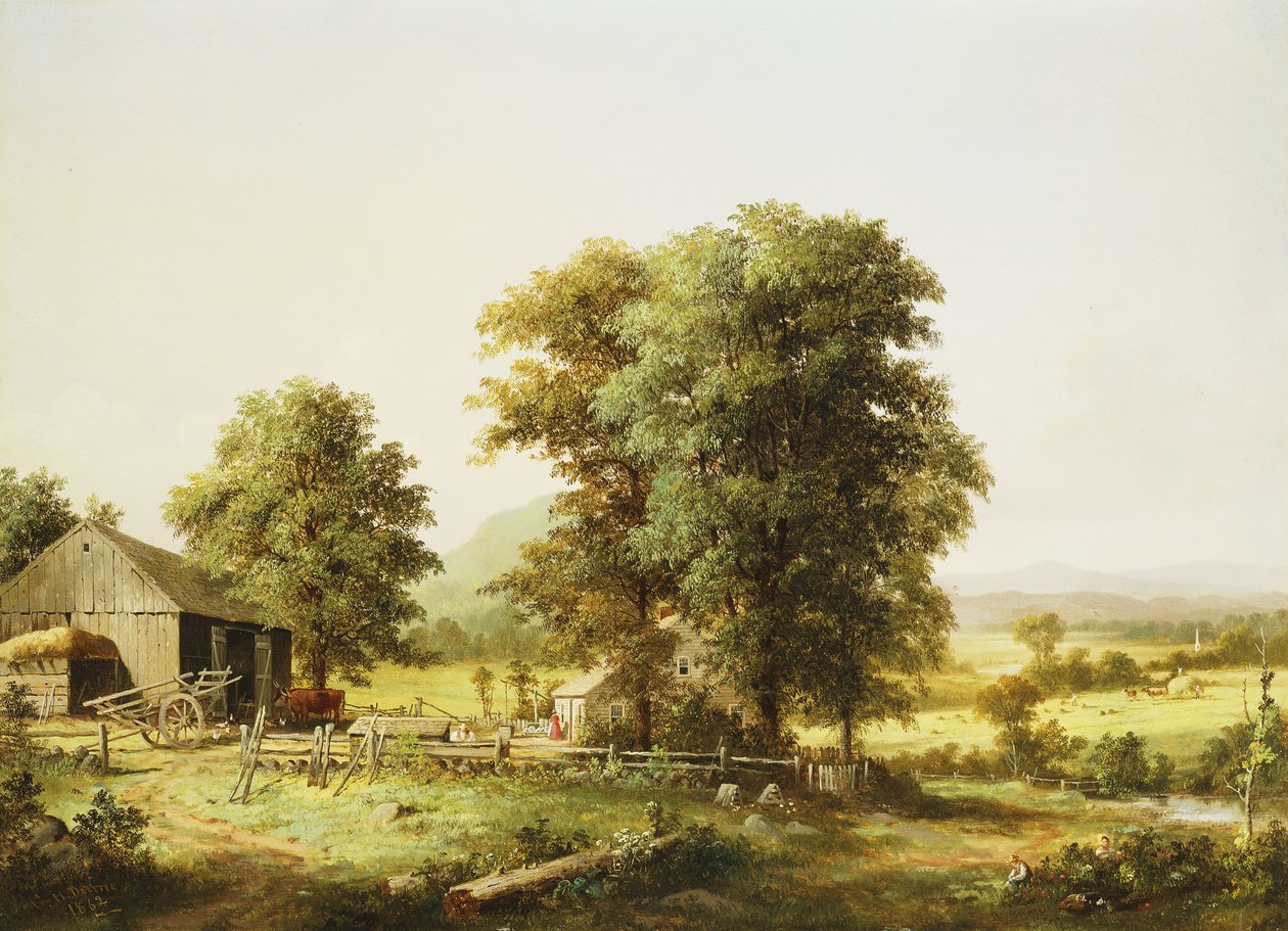 Sommergårdsscene, 1862 af George Henry Durrie
