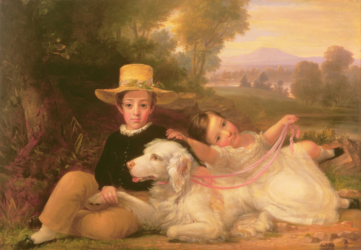 Portræt af to børn af George Henry Harlow