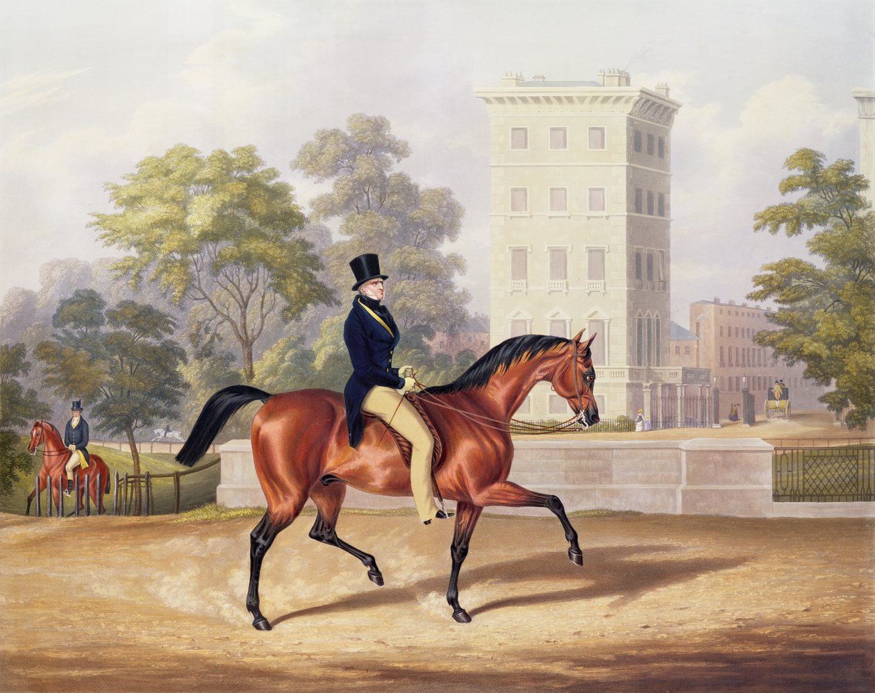 Markis af Anglesea til hest i Hyde Park i sit 80. år, graveret af J. Harris, 1847 (farvestik) af George Henry Laporte