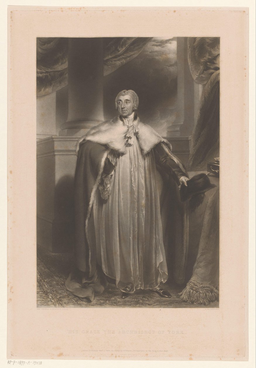 Portret af Edward Venables-Vernon-Harcourt Hans nåde ærkebiskoppen af York (titel på objekt) af George Henry Phillips