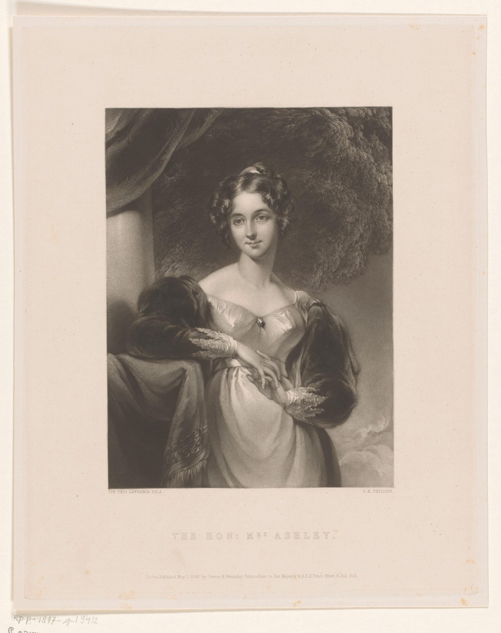 Portret af Maria Anne Ashley Den Hon. Mrs. Ashley (titel på objekt) af George Henry Phillips