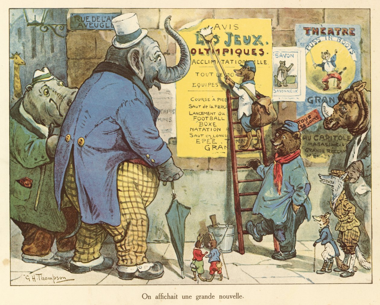 Vi sendte nogle store nyheder (farvelitografi) af George Henry Thompson