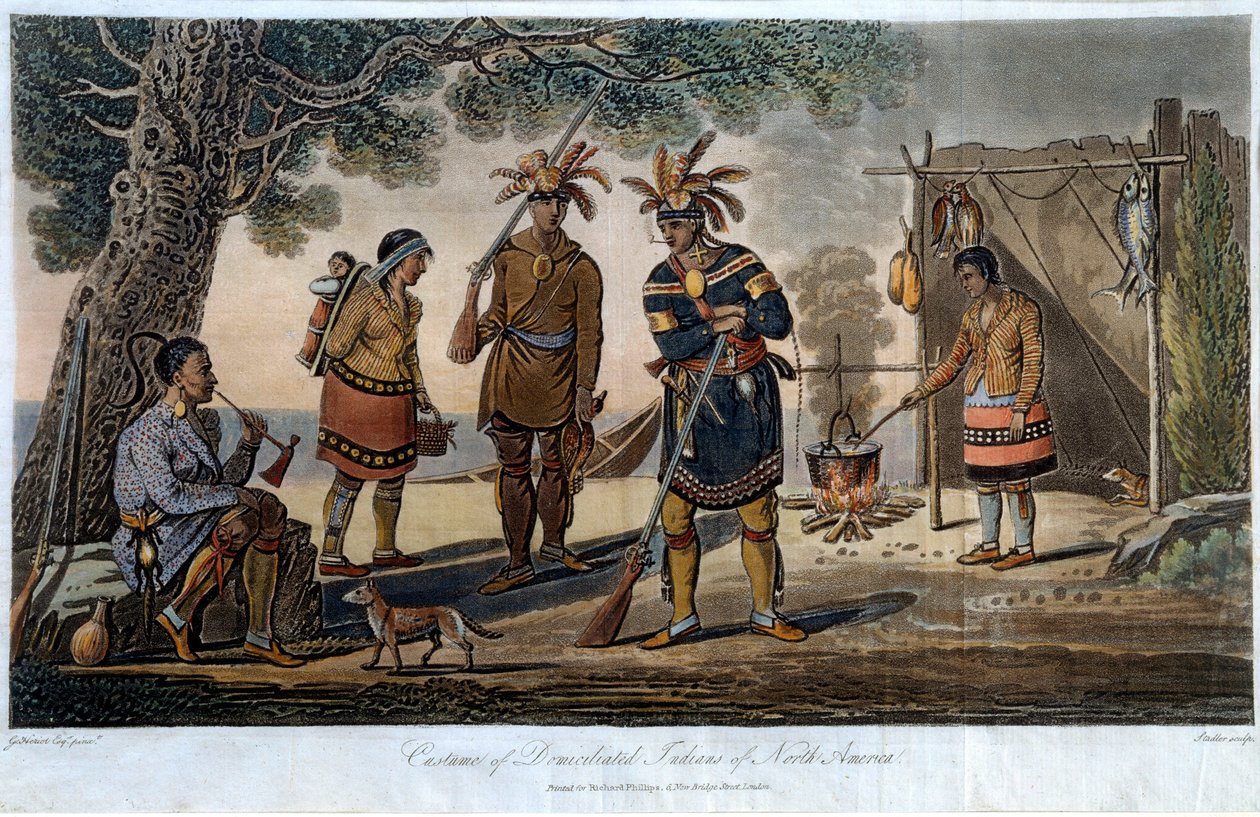 Kostumer af domicilerede indianere i Nordamerika, af Heriot, George (1766-1844) af George Heriot
