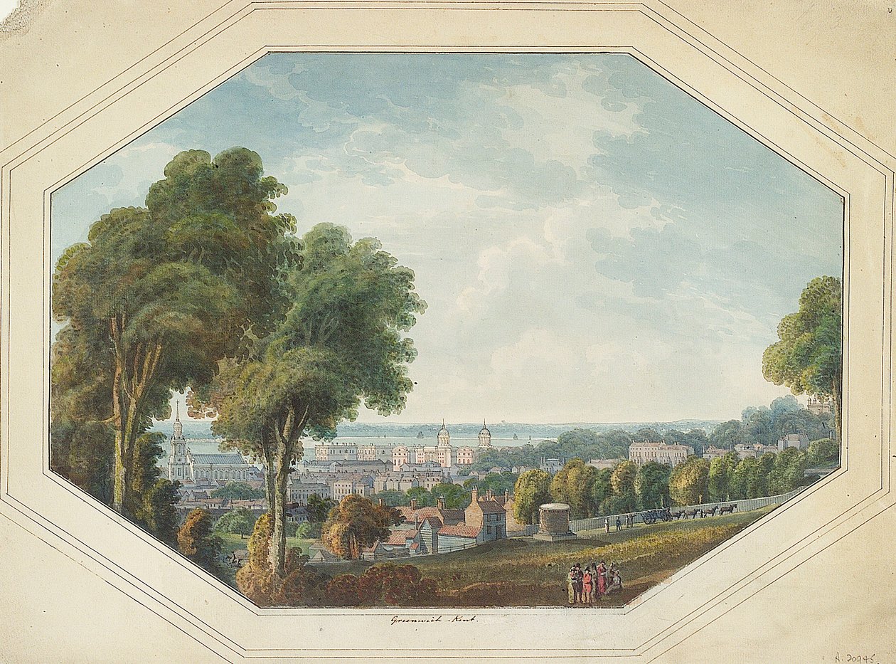 Greenwich fra spidsen, ca. 1820 (akvarel) af George Heriot