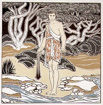 David, tegnefilm til sgraffito-dekoration, fra bind XIII af magasinet "The Studio", pub. 1898 af George Heywood Maunoir Sumner