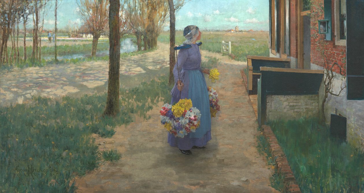 Blomsterpige i Holland, 1887. af George Hitchcock