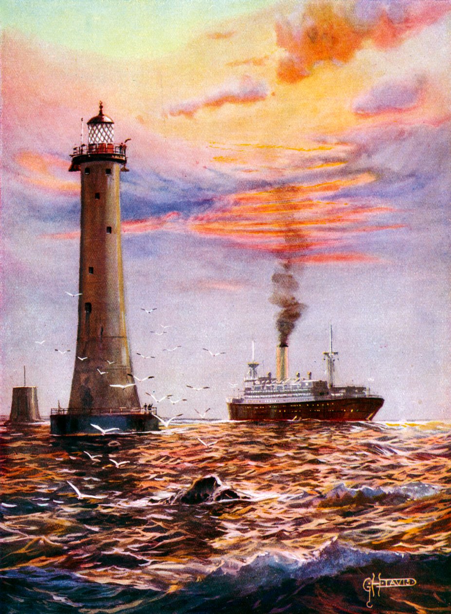 Eddystone fyrtårn, Plymouth (maleri) af George Horace Davis