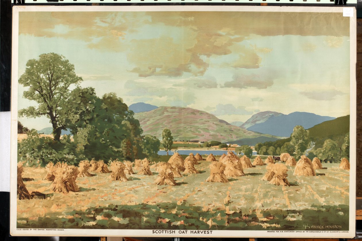 Scottish Oat Harvest, sarjasta "Home Countries First" (värilitho) af George Houston