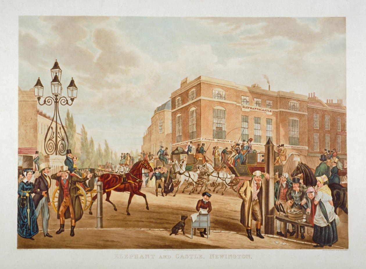 The Elephant and Castle Inn, Newington Butts, Southwark, London, 1826 af George Hunt