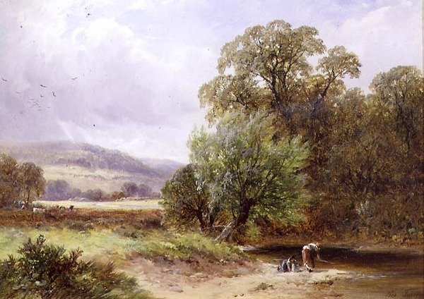 A Brook near Barrow (olie på lærred) af George II Turner