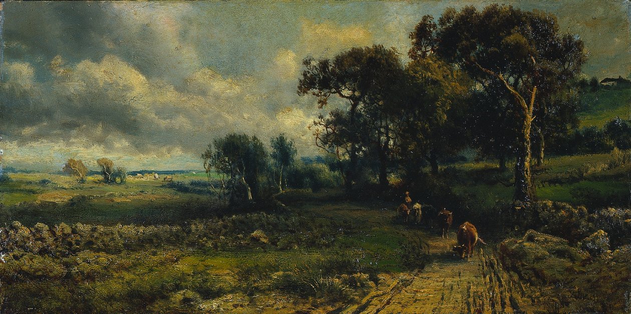 Fnuggede skyer af George Inness