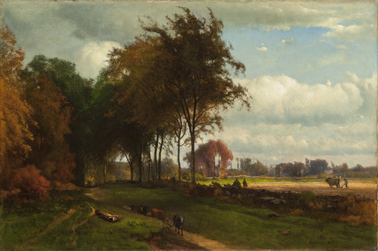 Landskab med kvæg af George Inness