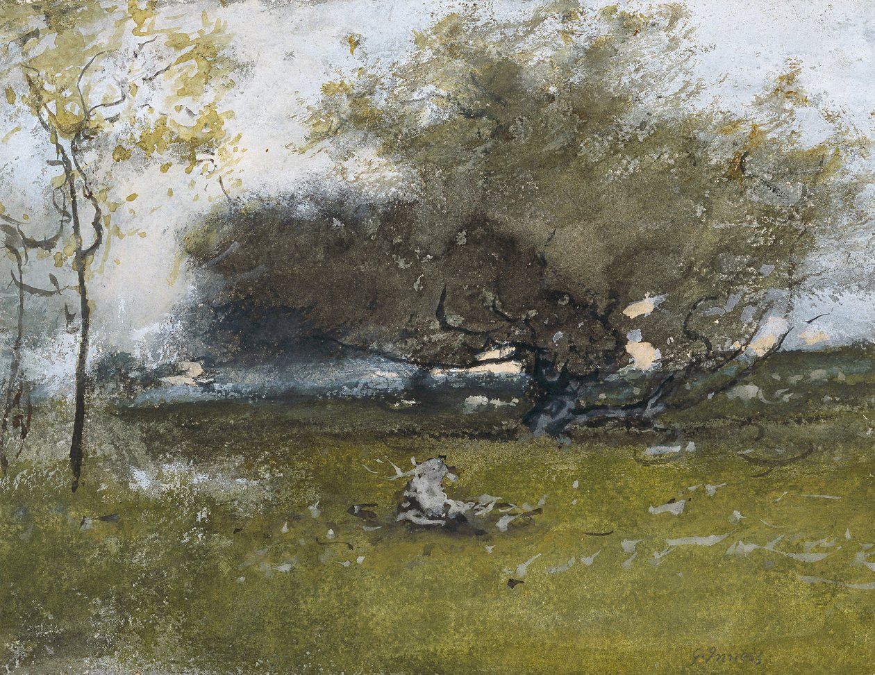 Gamle æbletræer  af George Inness
