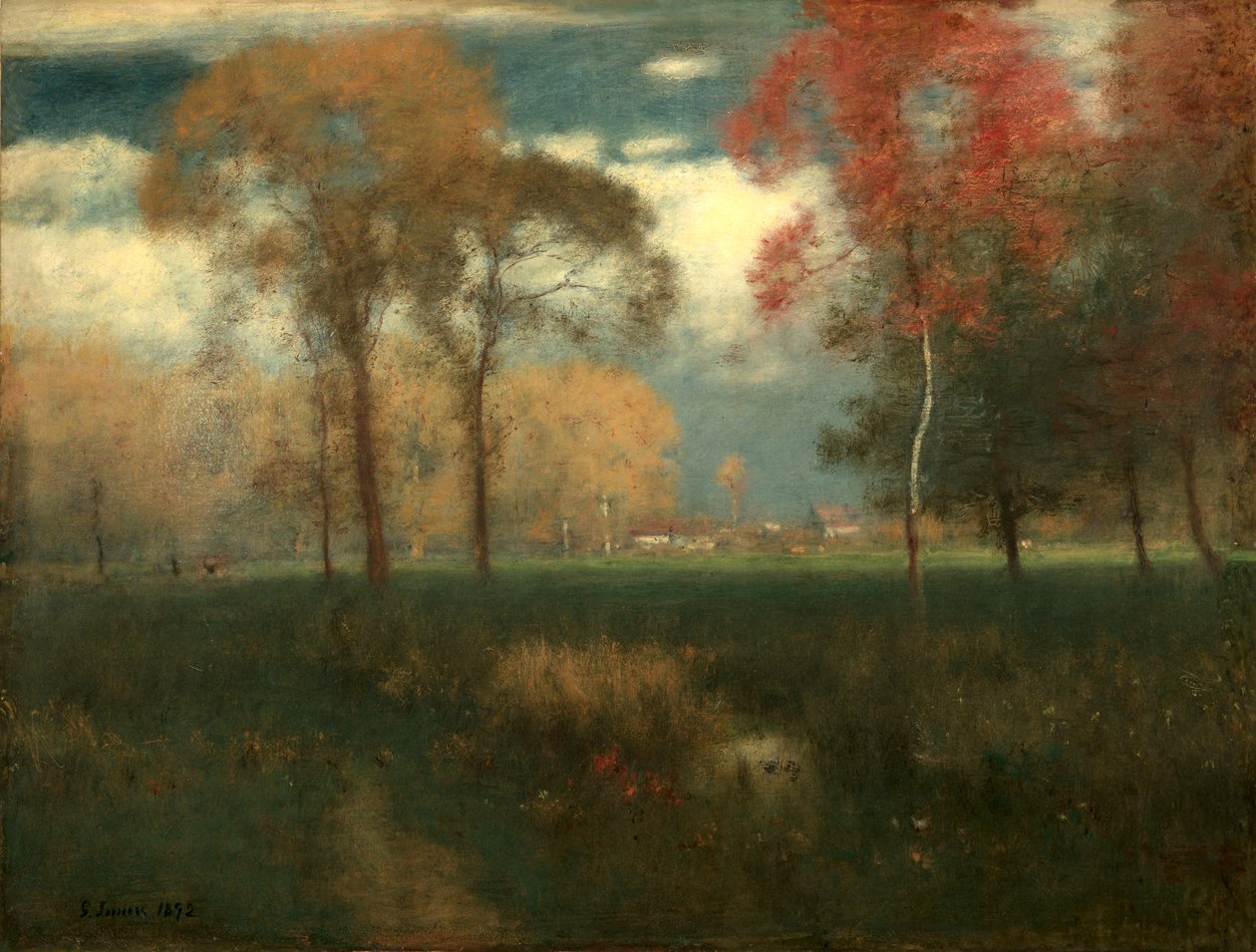 Solrig efterårsdag af George Inness