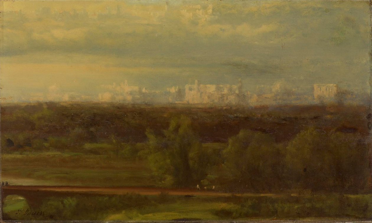 Visionært landskab af George Inness