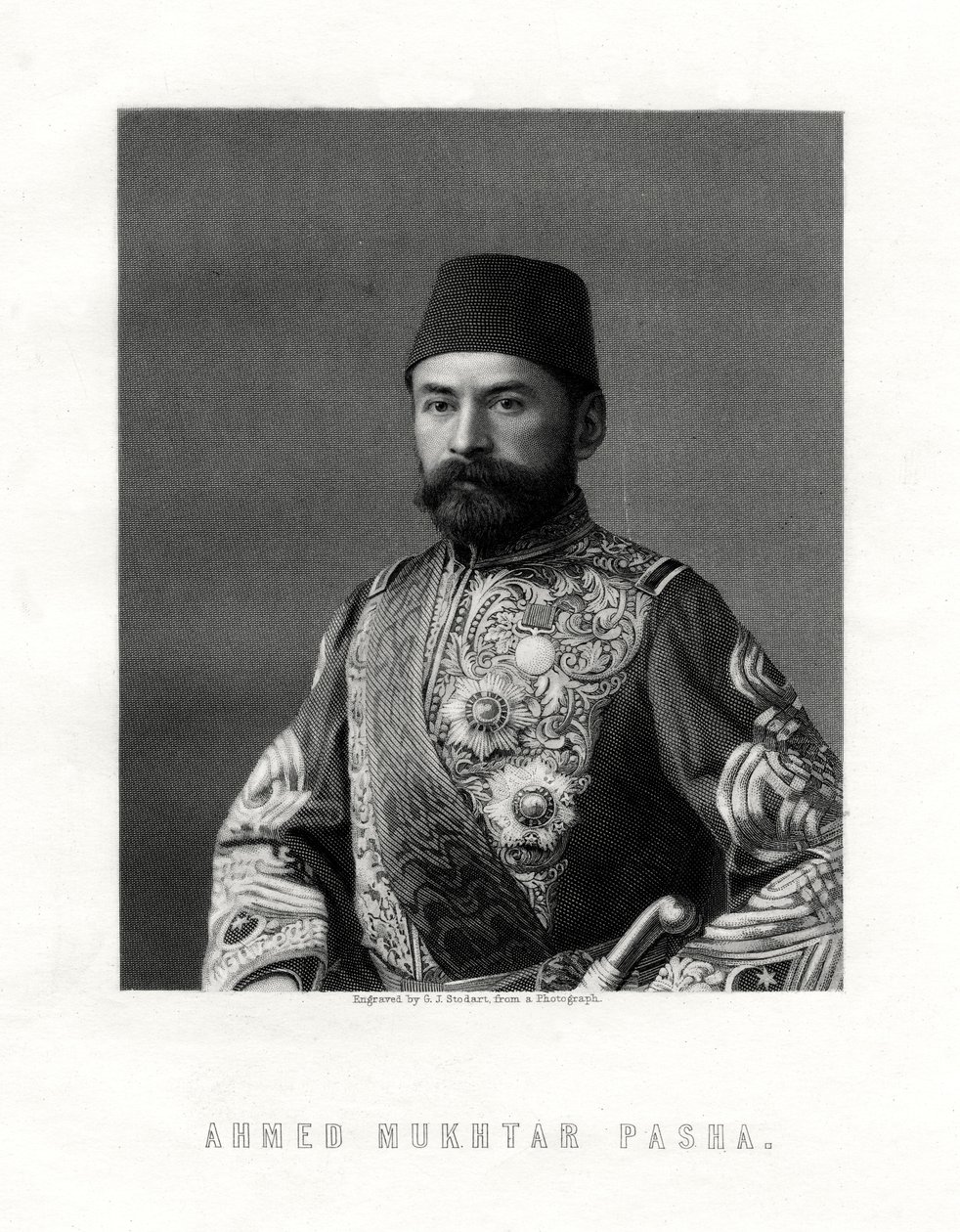 Ahmed Mukhtar Pasha, fransk og osmannisk hærofficer, 1800-tallet. af George J. Stodart