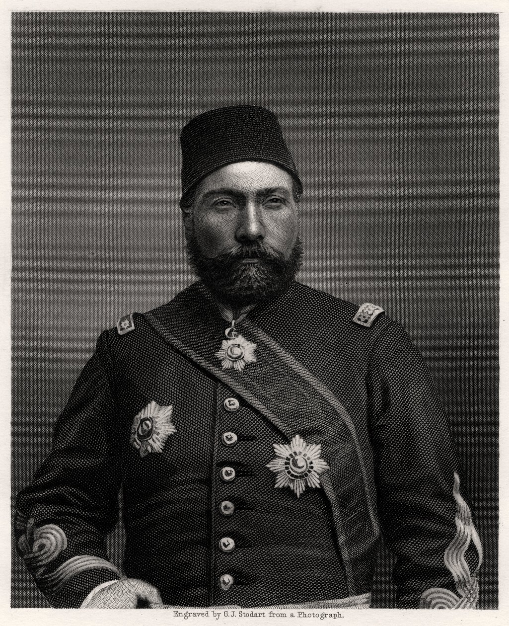 Osman Nuri Pasha, feltmarskal fra Det Osmanniske Rige, 1800-tallet af George J. Stodart