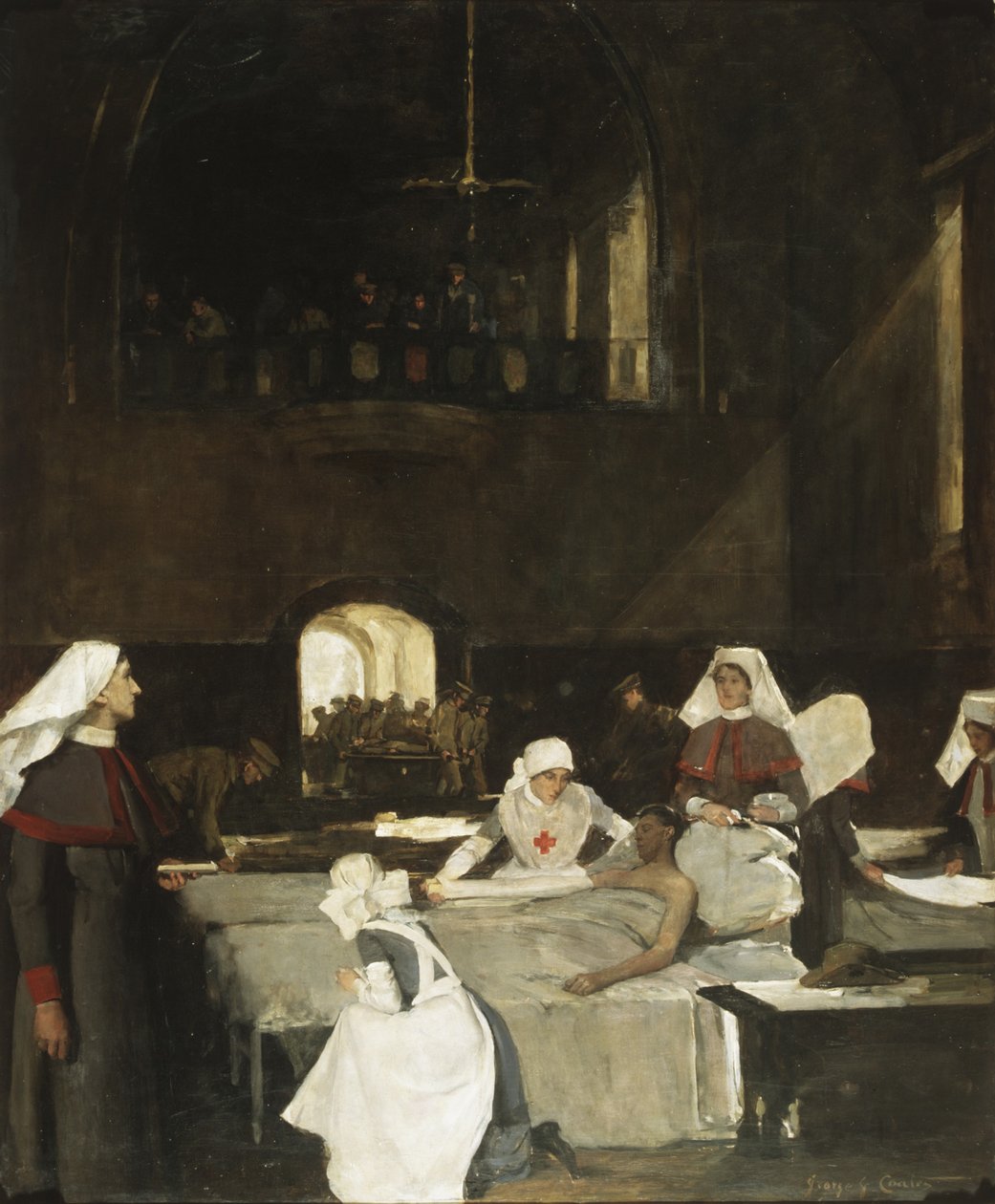 Første australier såret ved Gallipoli ankommer til Wandsworth Hospital, London, 1921 af George James Coates