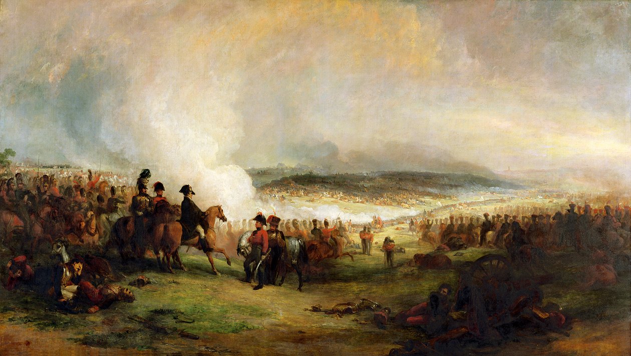 Slaget ved Waterloo (olie på lærred) af George Jones