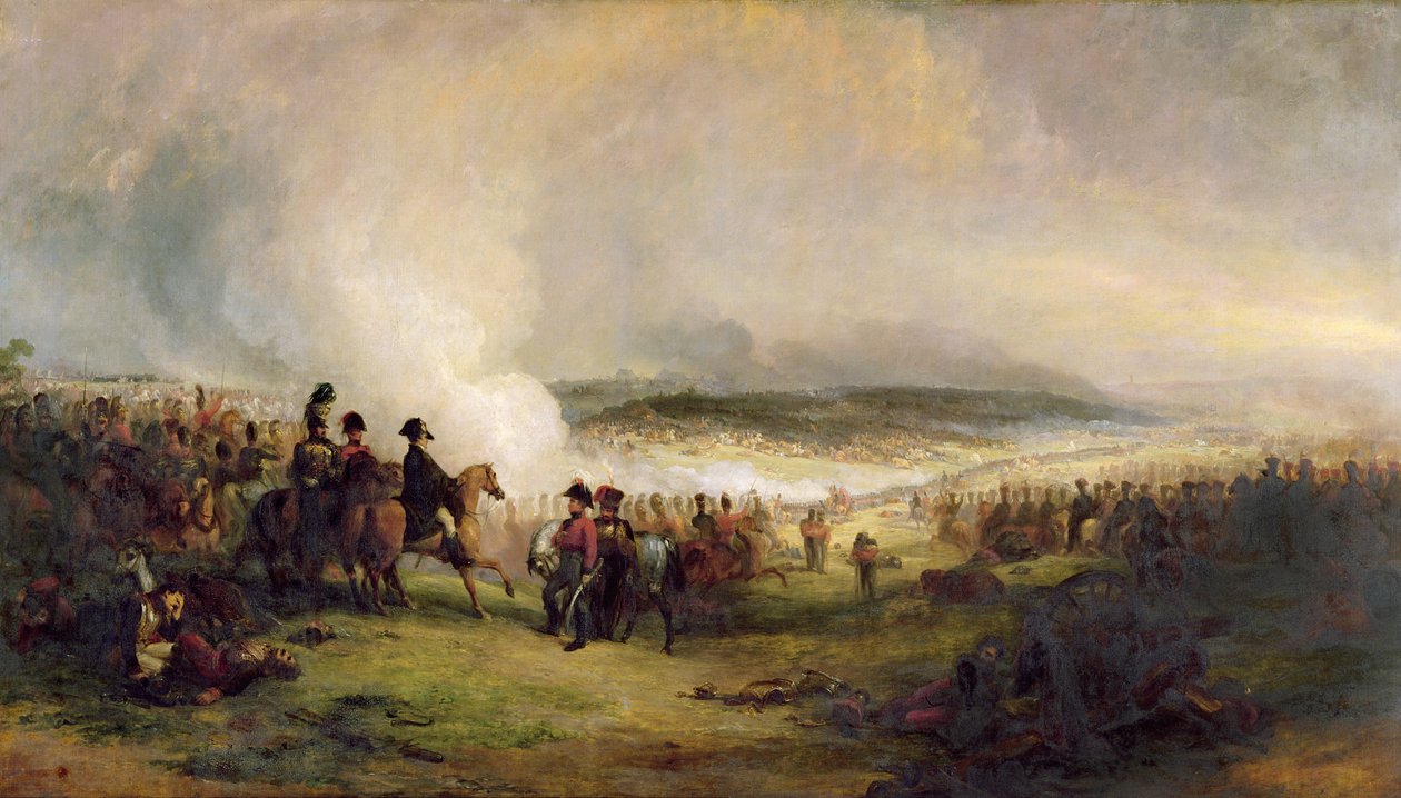 Slaget ved Waterloo (olie på lærred) af George Jones