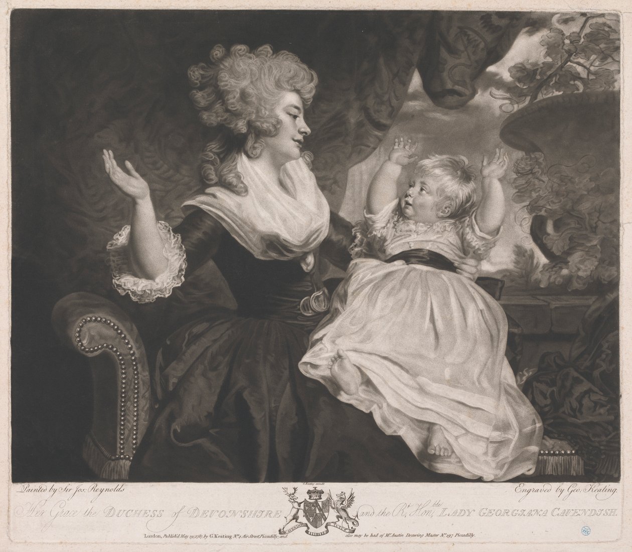Hendes nåde hertuginden af Devonshire og Rt Honble Lady Georgiana Cavendish af George Keating