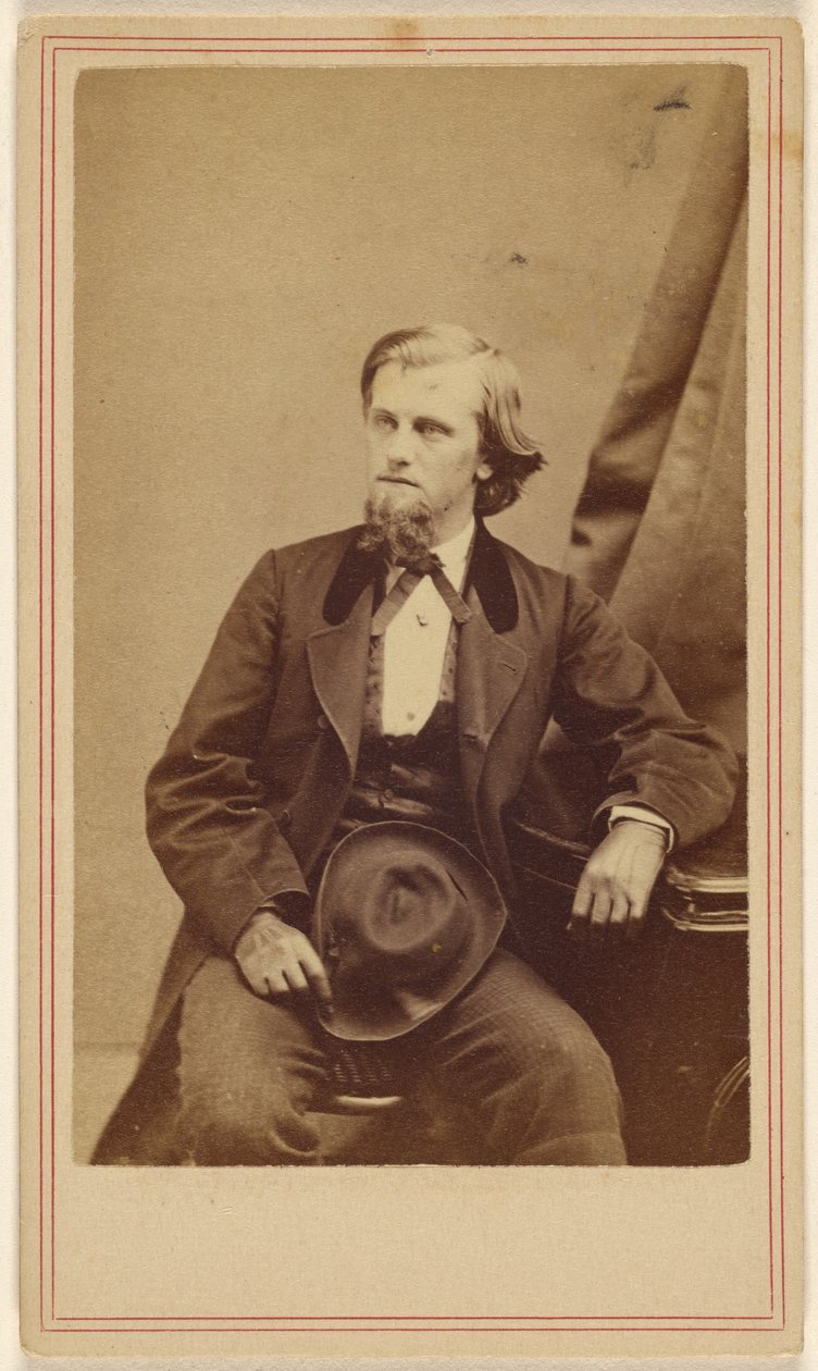 [Uidentificeret mand med fipskæg, siddende, holder en hat i skødet]. af George Kendall Warren